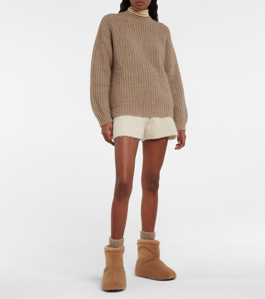 Shop Loro Piana Ribbed-knit Cashmere Sweater In Brown