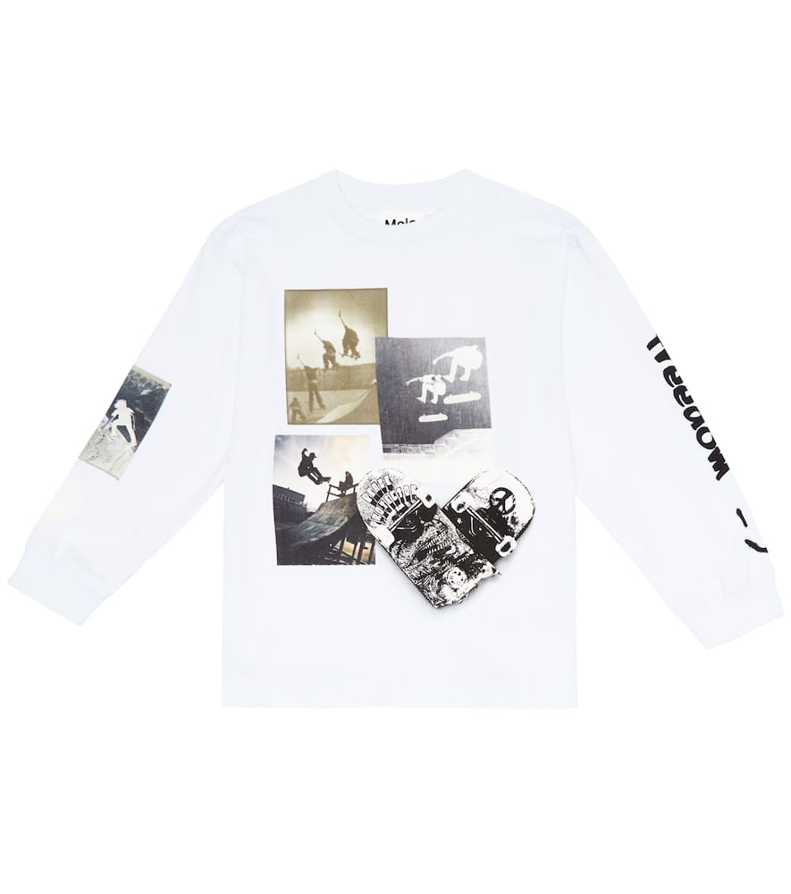 Molo Rube Printed Cotton Top In Skate Mix