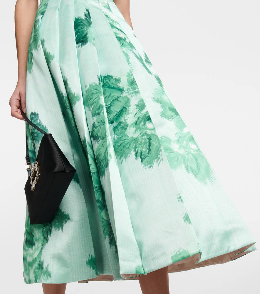 Emilia Wickstead Adele Squareneck Floralprint Canvas Dress In Green