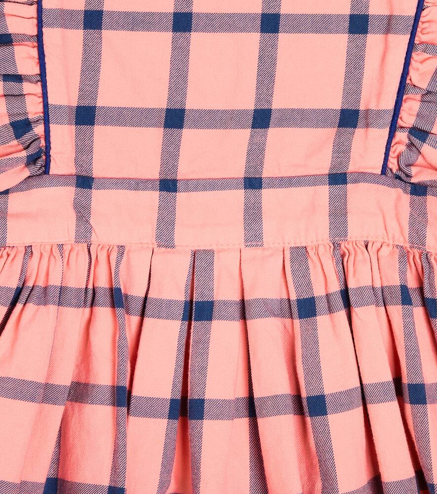 Shop Morley Thelma Ruffled Checked Cotton Dress In Pink