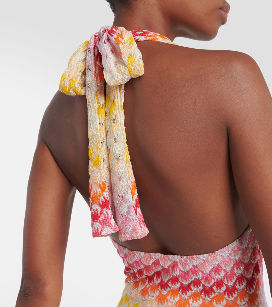 Missoni Halterneck Crochet Swimsuit In Multicolor