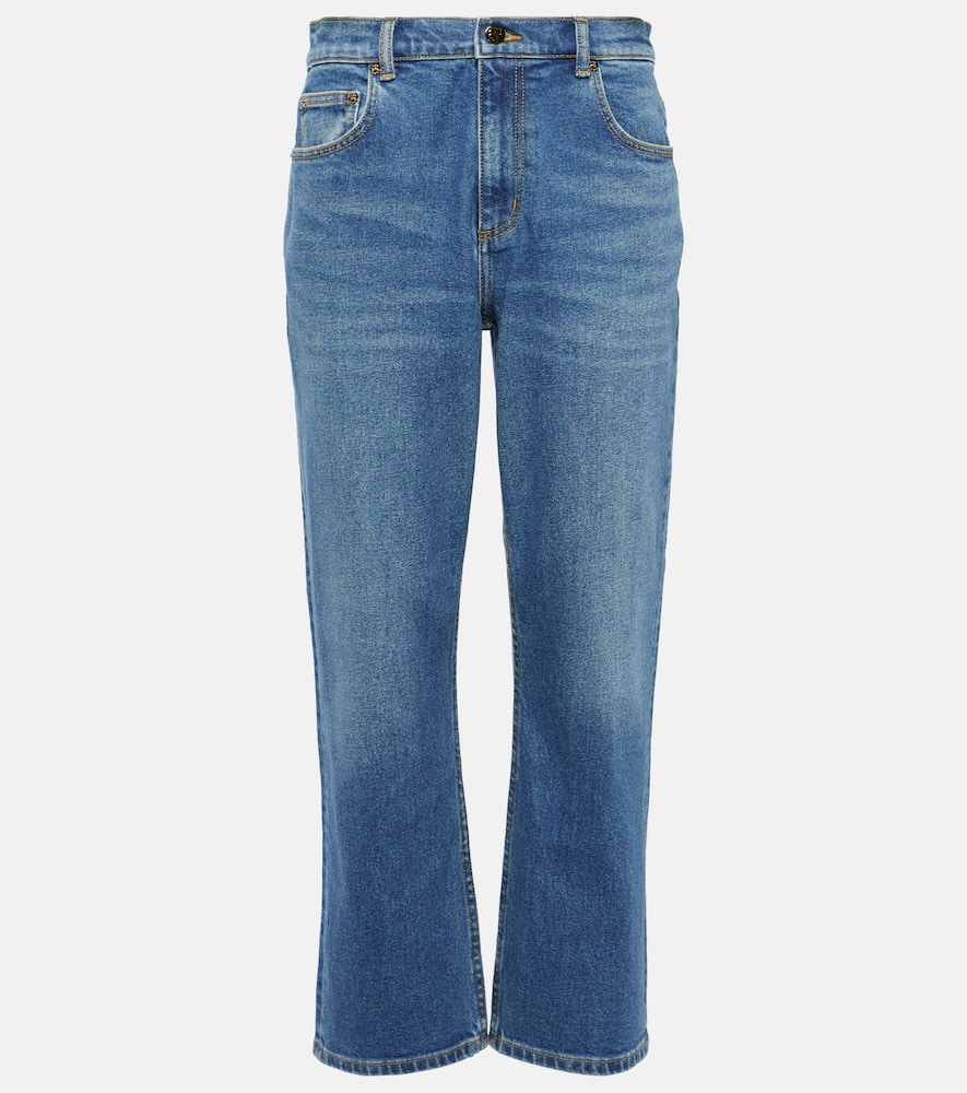 Tory Burch Cropped Flared Jeans In Blue