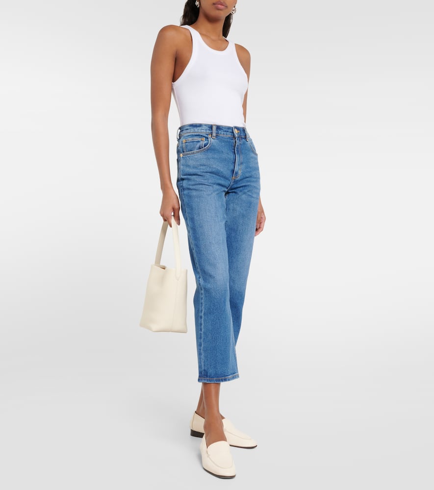 Tory Burch Cropped Flared Jeans In Blue