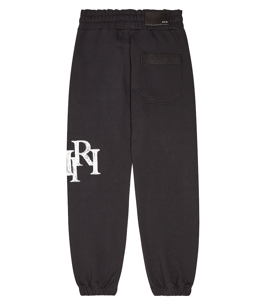 Shop Amiri Logo Cotton Terry Sweatpants In Black