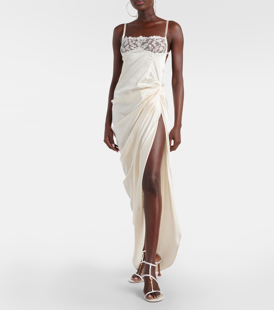 Jacquemus Jacquemus Slipdress La Saudade Brodée Aus Satin 