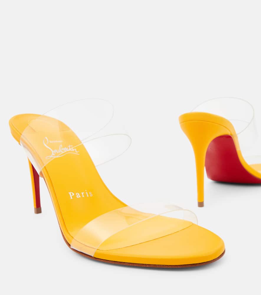 Christian Louboutin Just Nothing Clear Red Sole Slide Sandals In Transparent