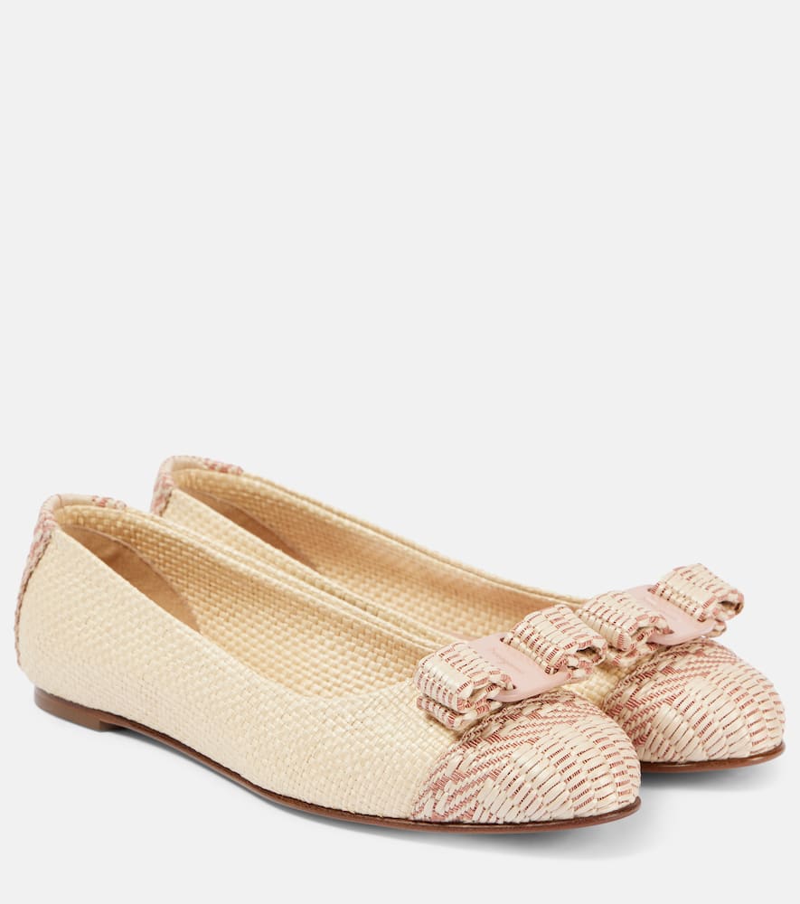 Varina raffia-effect ballet flats