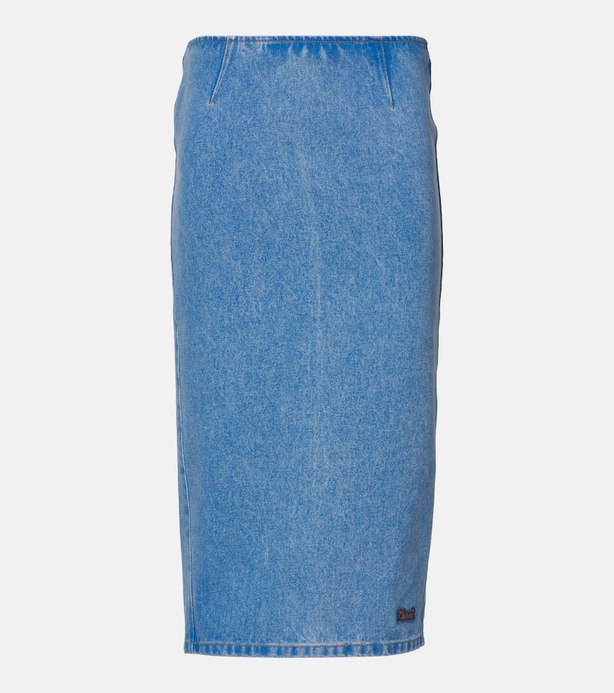Denim midi skirt