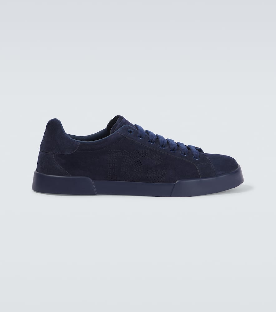 Dolce & Gabbana Suede Sneakers In Dark Blue