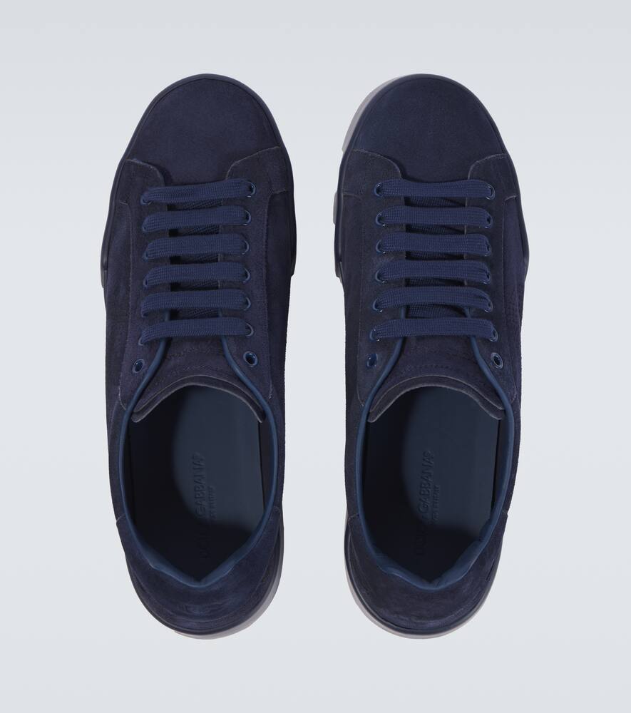 Dolce & Gabbana Suede Sneakers In Dark Blue