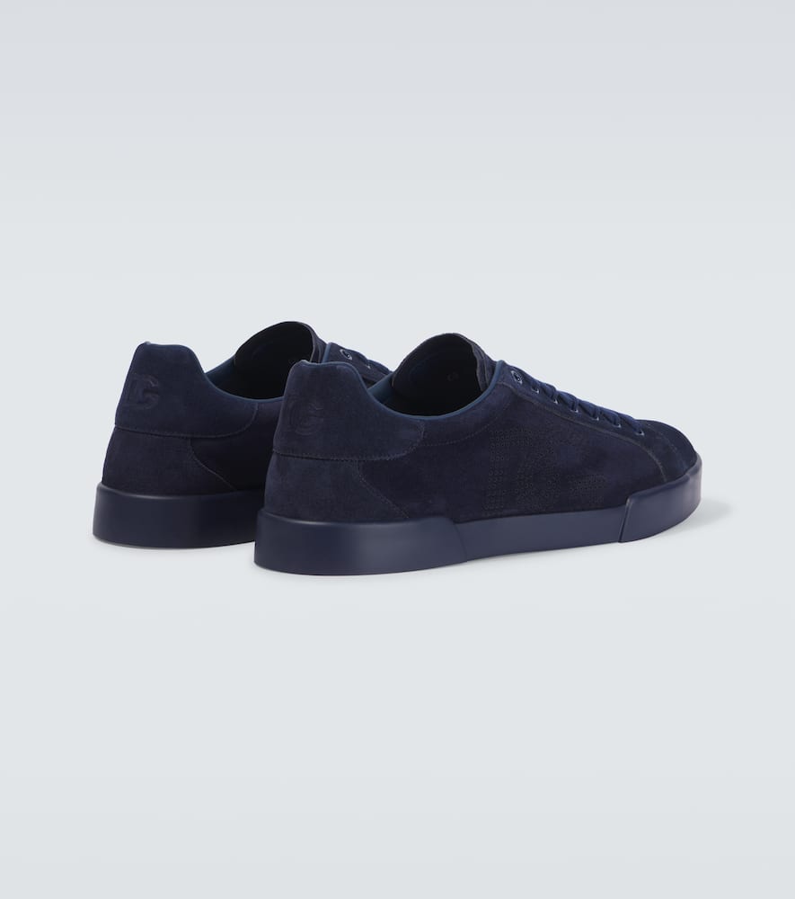Dolce & Gabbana Suede Sneakers In Dark Blue