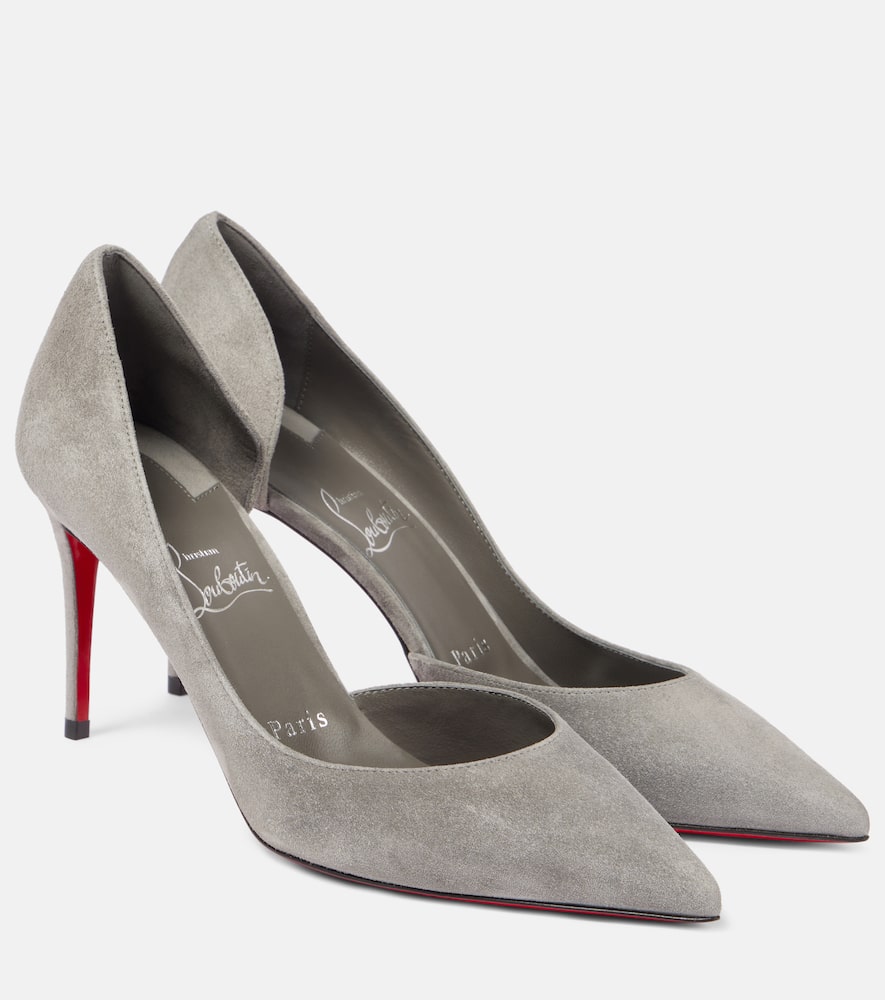 Christian Louboutin Irizia 85 Suede Pumps In Grey