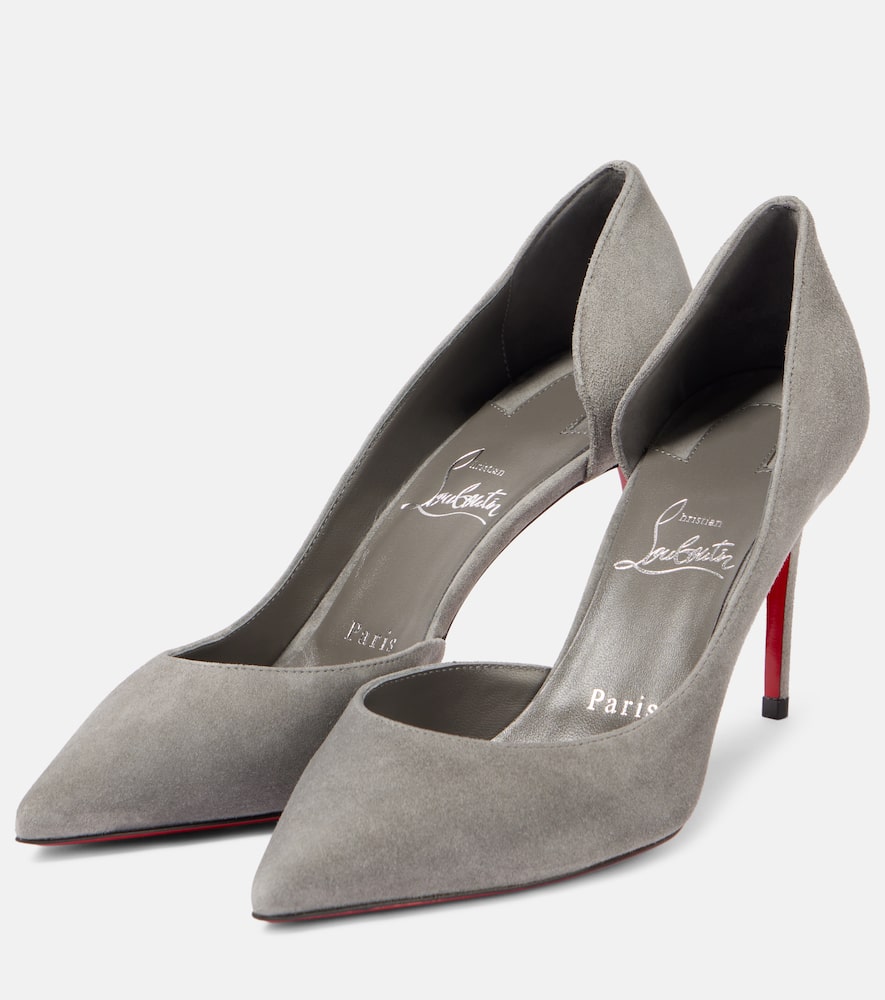 Christian Louboutin Irizia 85 Suede Pumps In Grey