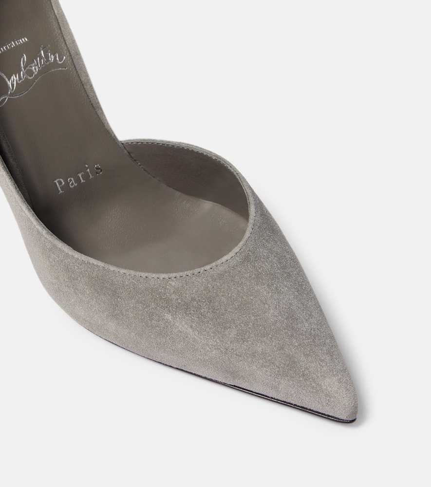Christian Louboutin Irizia 85 Suede Pumps In Grey