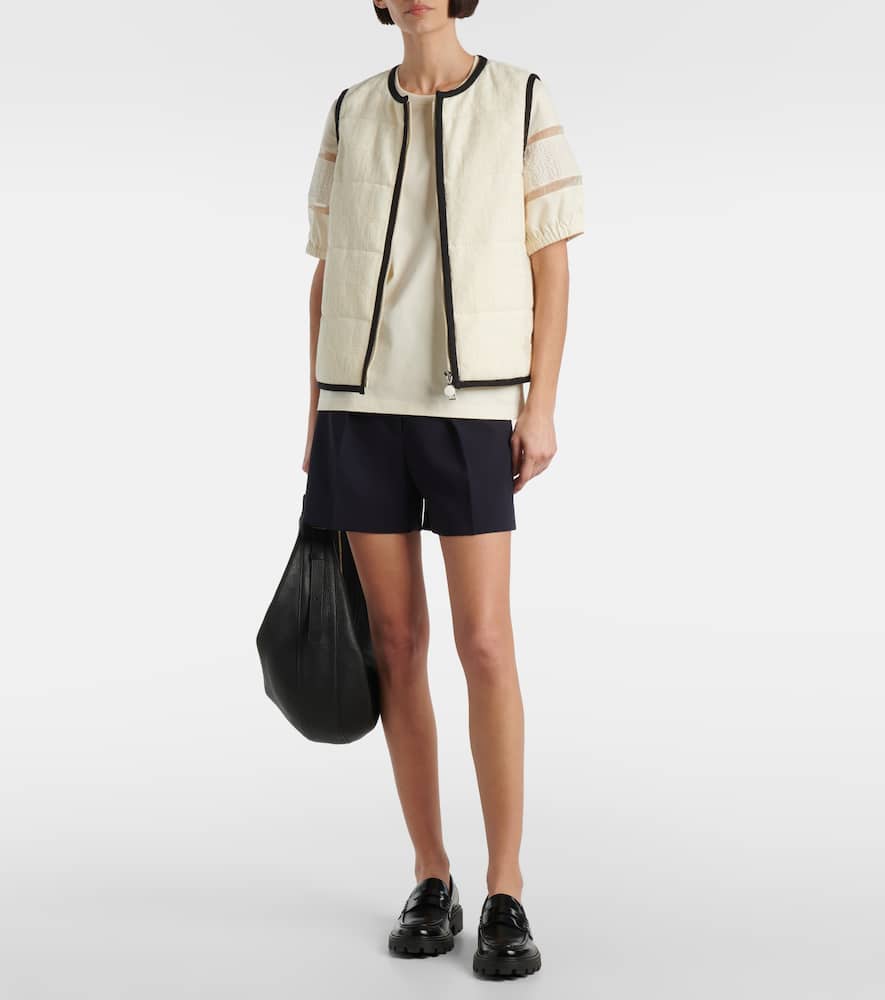 Moncler Lace-trimmed Cotton T-shirt In 034 - White