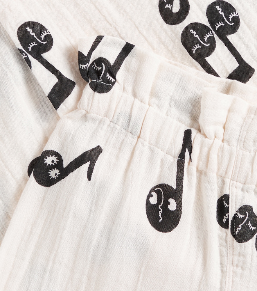  Mini Rodini Mini Rodini Notes Cotton Muslin Straight Pants 