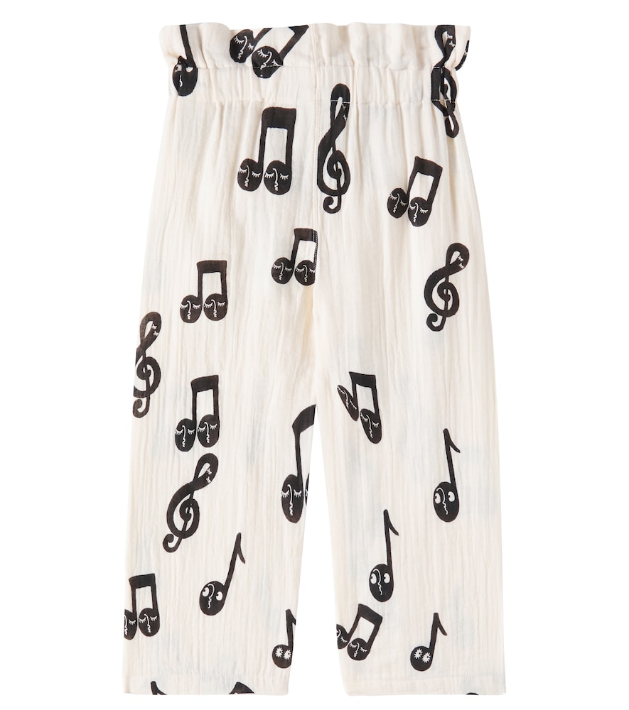  Mini Rodini Mini Rodini Notes Cotton Muslin Straight Pants 