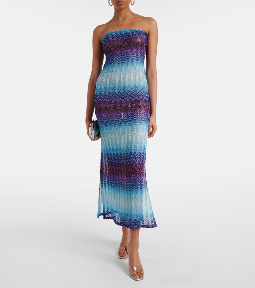 Missoni Dress With Bleached Effect In Blue