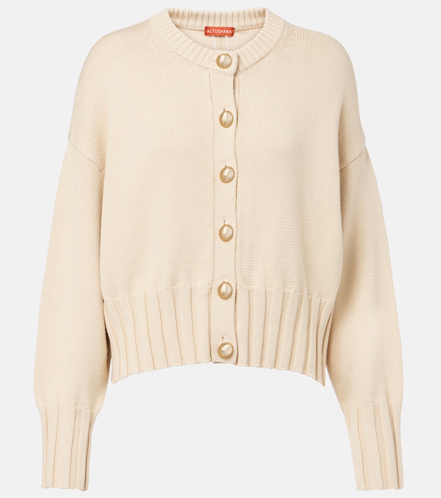 Cotton and silk-blend cardigan