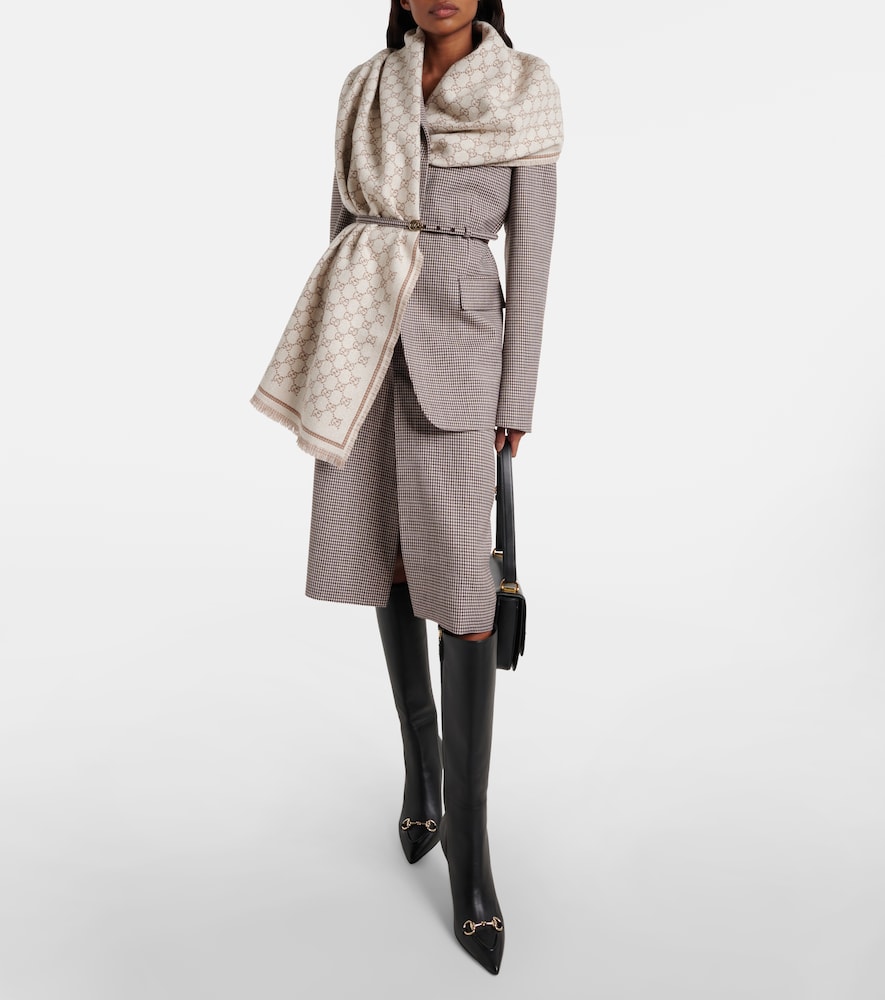 GG Wool-Blend Jacquard Scarf