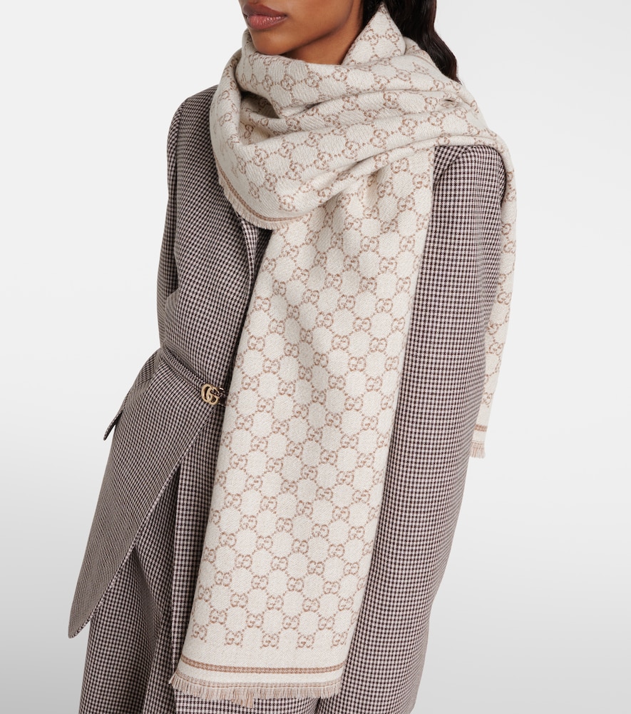 GG Wool-Blend Jacquard Scarf