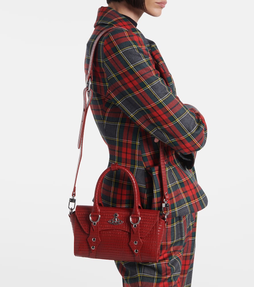Vivienne Westwood Bettina Mini Croc-effect Leather Tote Bag In Red