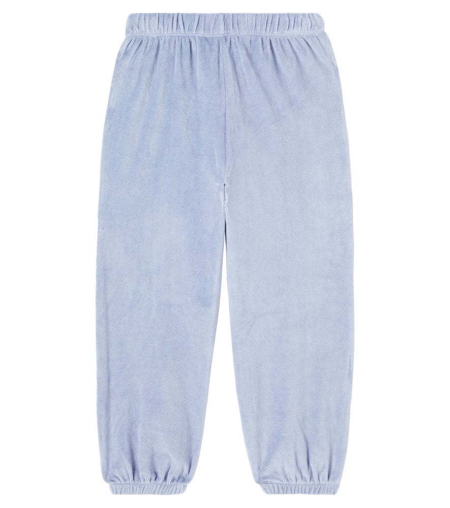 Konges Sløjd Wally Cotton-blend Velvet Sweatpants In Blue