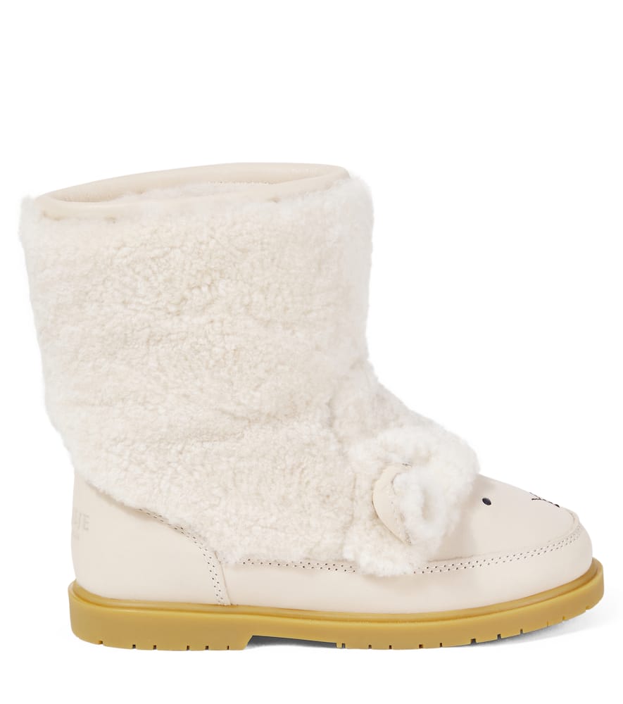 Donsje Wadou Wool-trimmed Boots In White