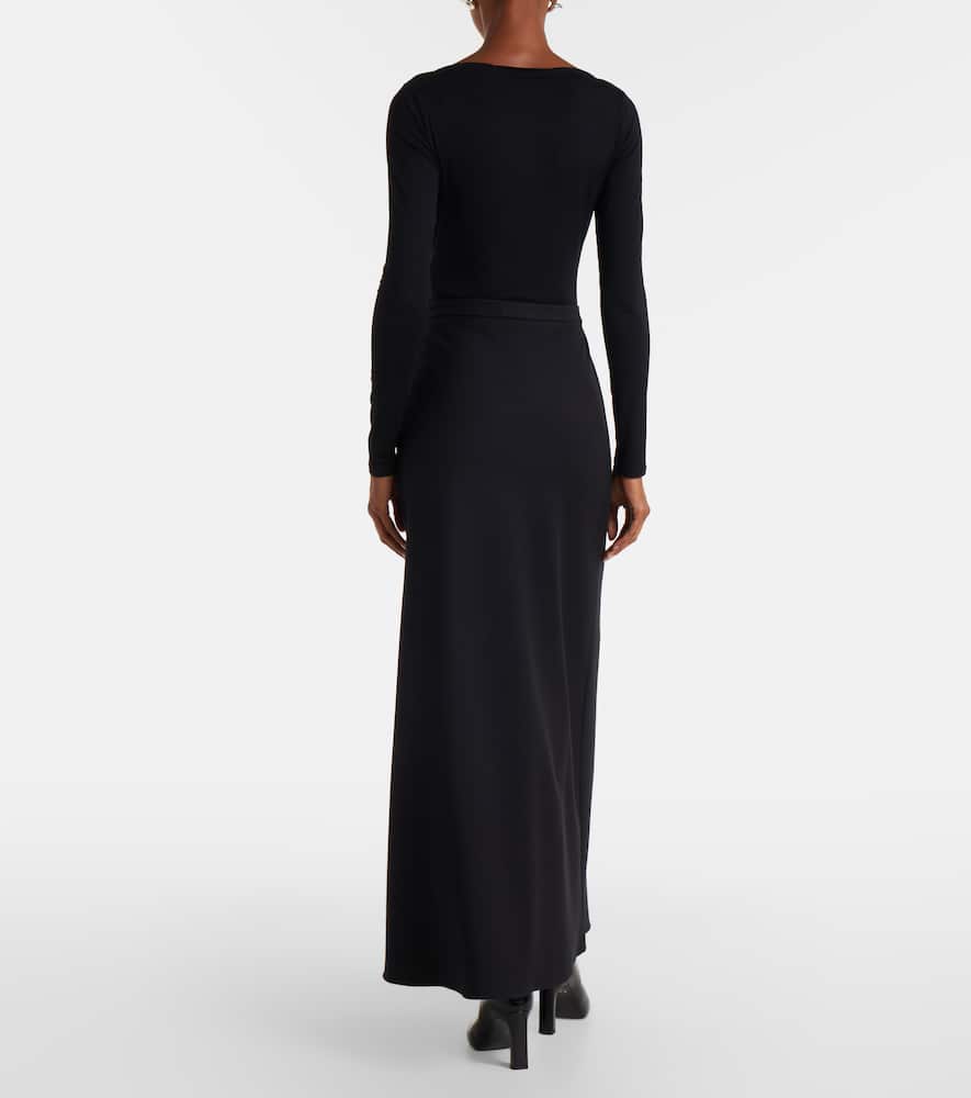 Max Mara Cicaldi Wrap Bodysuit In Black