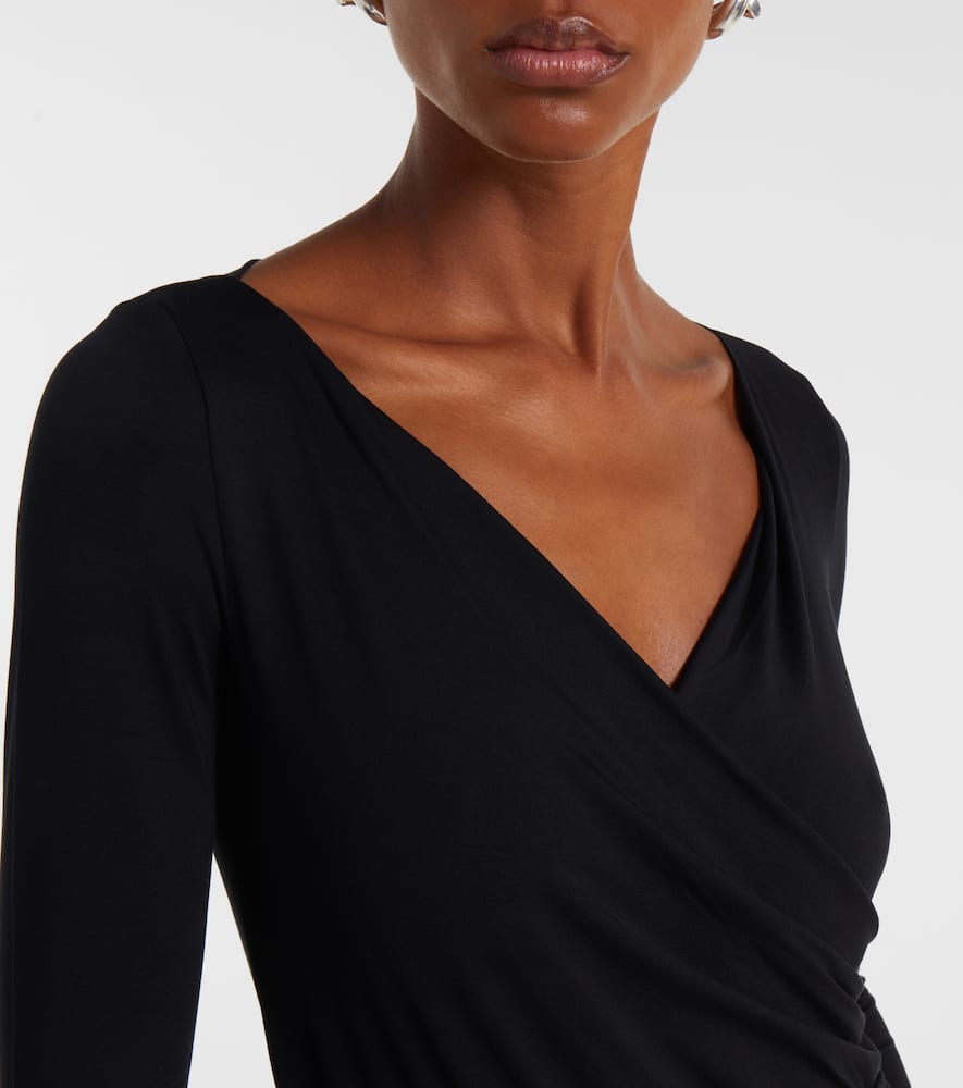 Max Mara Cicaldi Wrap Bodysuit In Black