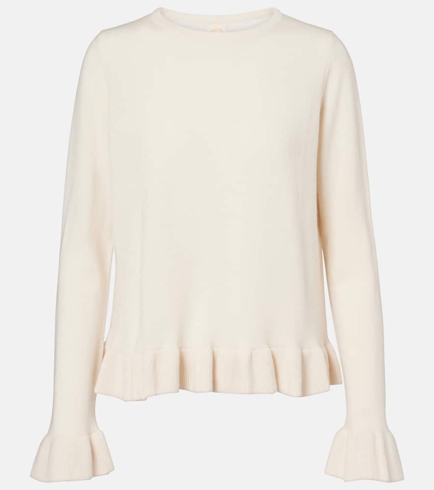 Ruffled wool and cashmere sweater