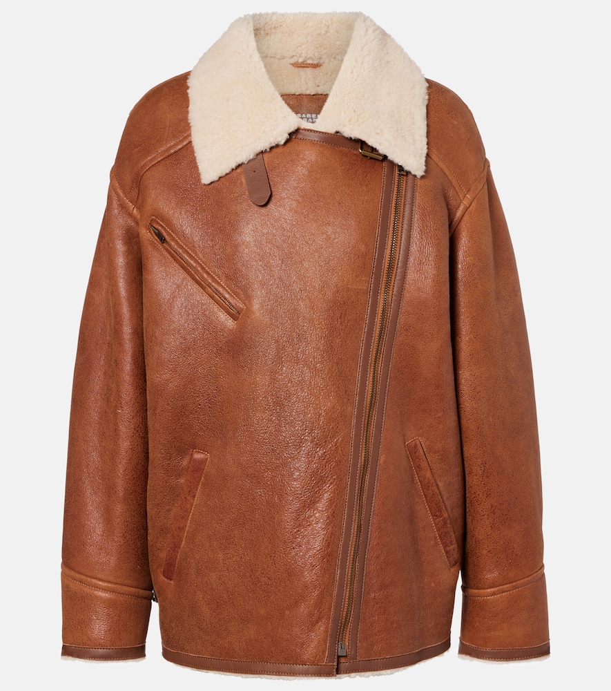 Isabel Marant Giacca Adelina in pelle con shearling