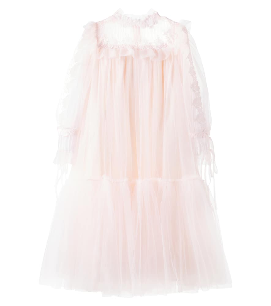 Petite Amalie Lace-trimmed Tulle Dress In Pink
