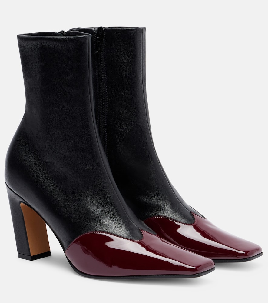 Khaite Nevada 85 Leather Ankle Boots In Black