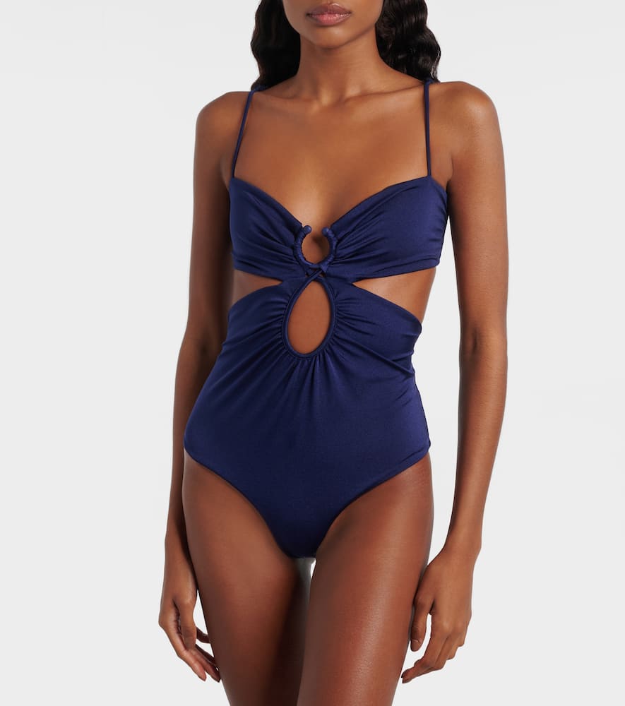 Johanna Ortiz Sunny Days Cutout One-piece Swimsuit In Blue