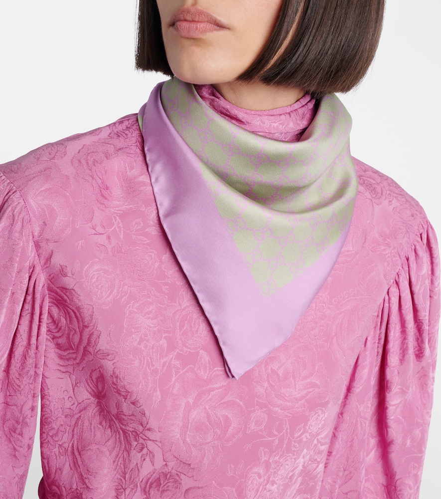Gucci GG silk twill scarf