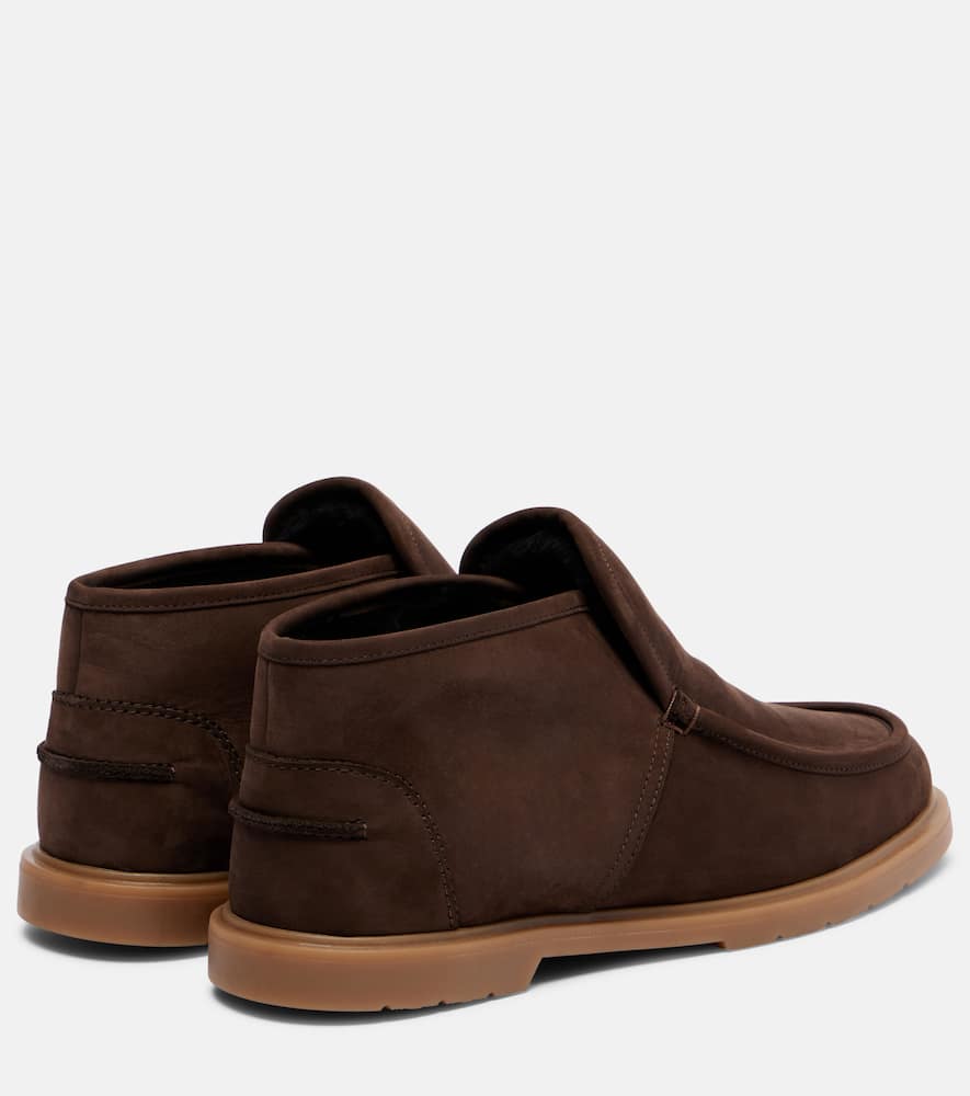 Yves Salomon Shearling-lined Suede Ankle Boots In Brown