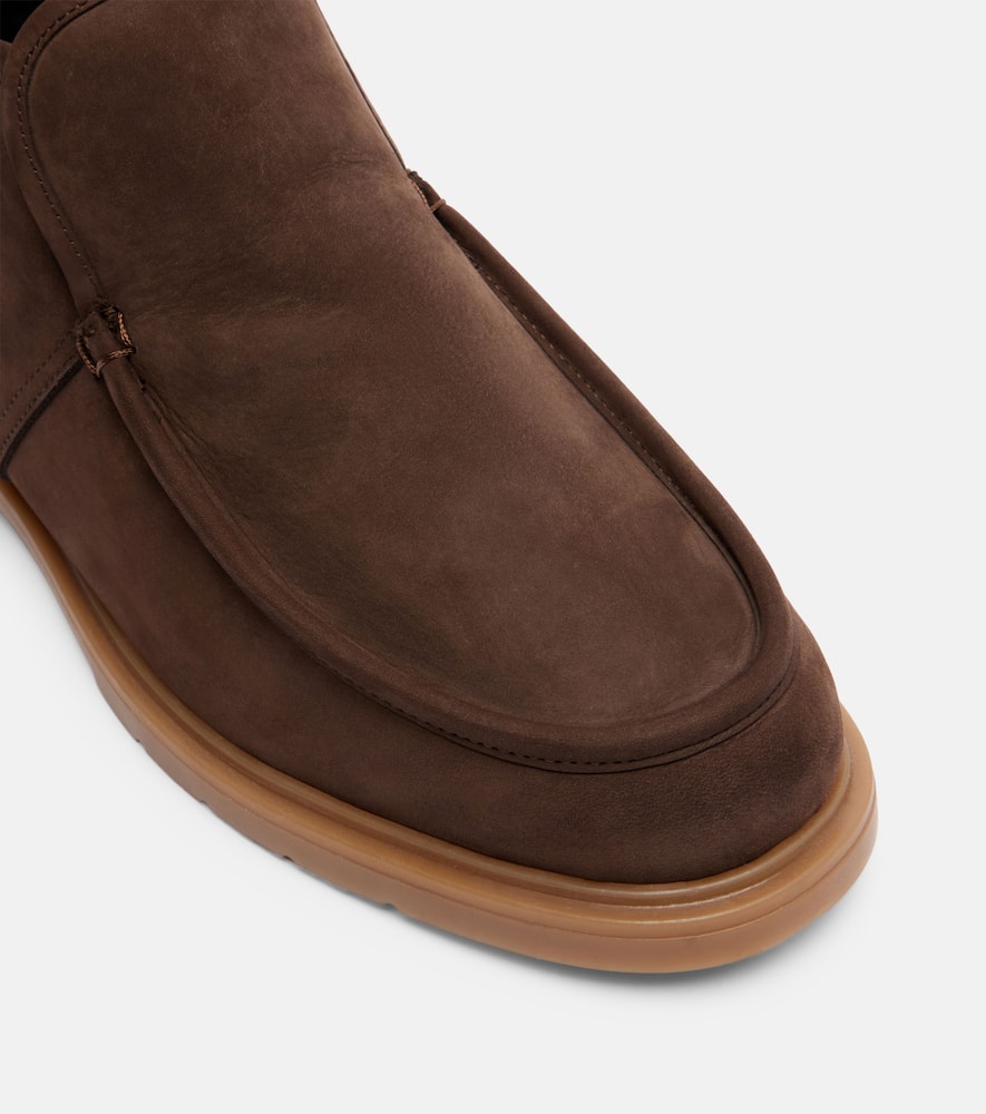Yves Salomon Shearling-lined Suede Ankle Boots In Brown