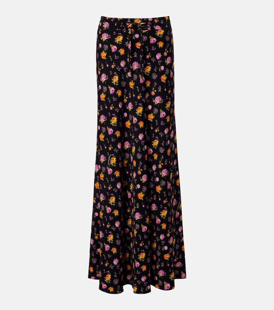 Dolce & Gabbana Floral silk-blend charmeuse maxi skirt