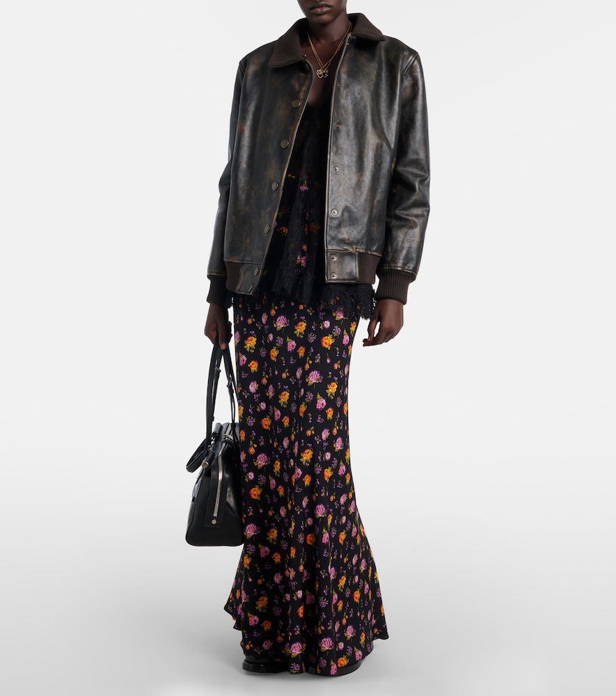 Dolce & Gabbana Floral silk-blend charmeuse maxi skirt