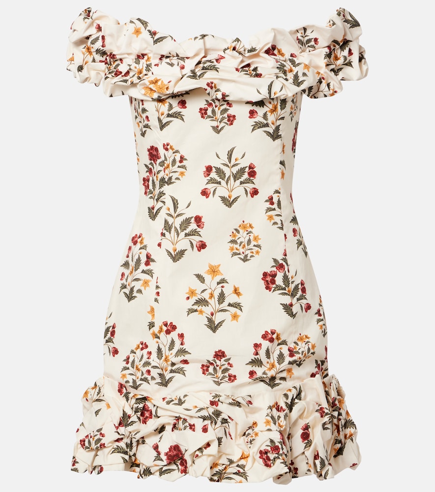 Agua By Agua Bendita Floral Ruffled Cotton Minidress