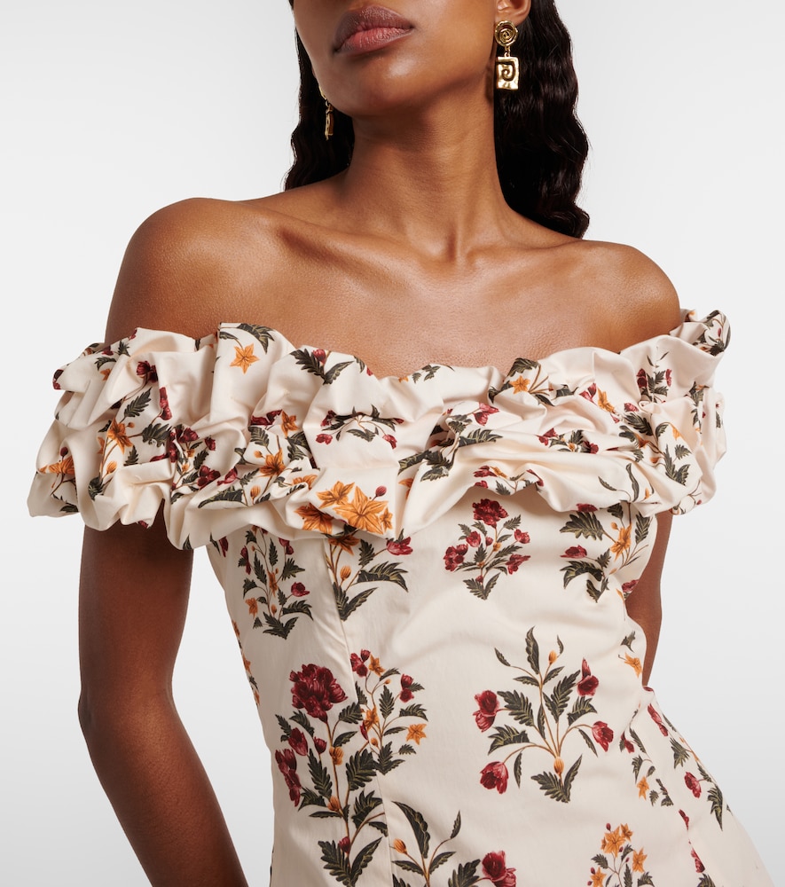 Floral Ruffled Cotton Minidress