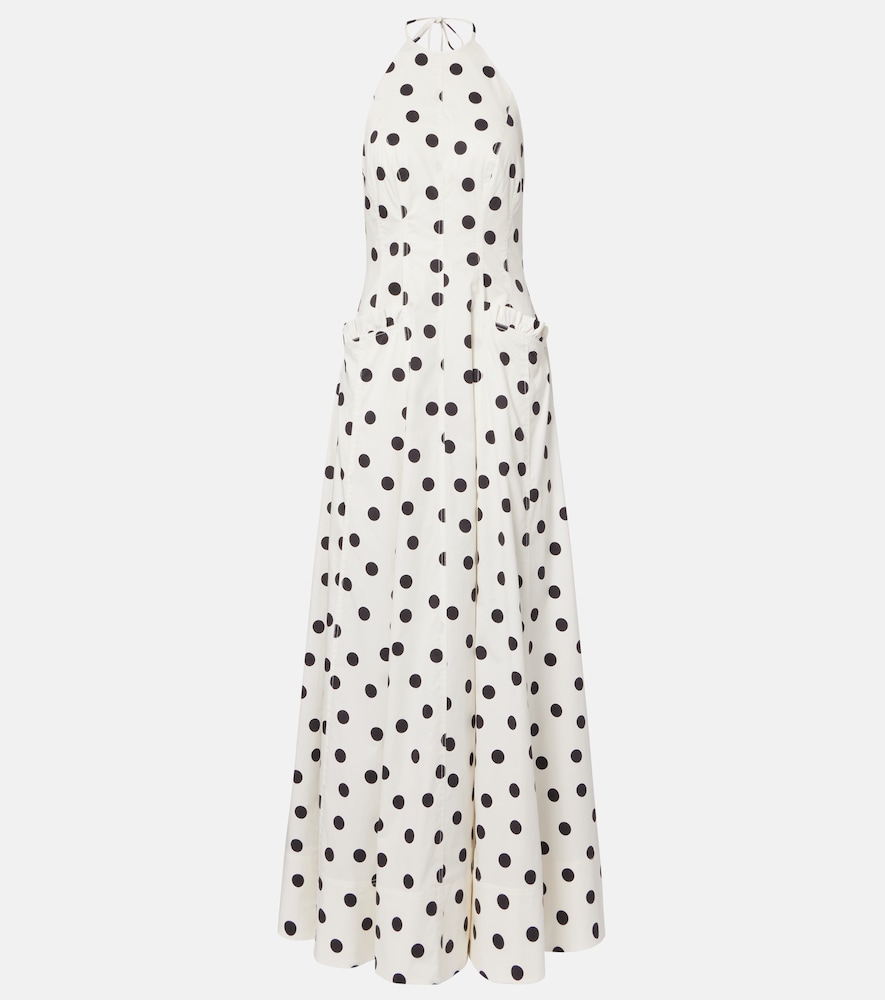 Rebecca Vallance Maisie polka-dot cotton-blend maxi dress