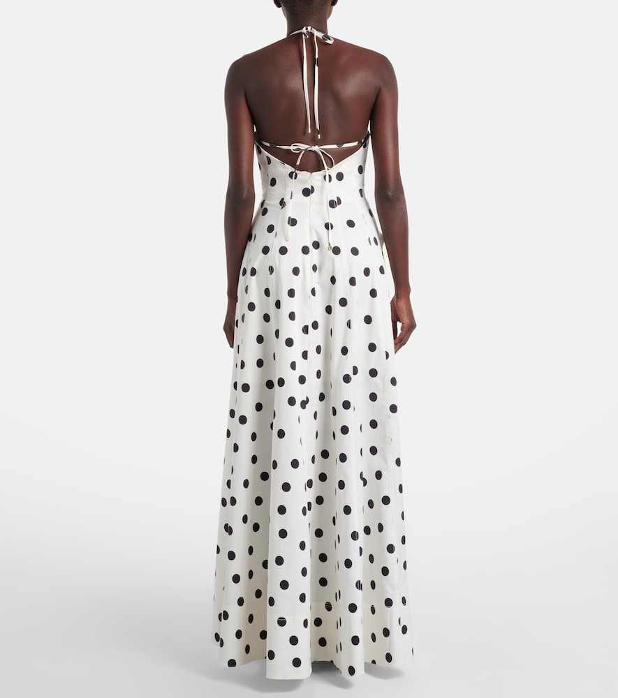 Maisie Polka-Dot Cotton-Blend Maxi Dress