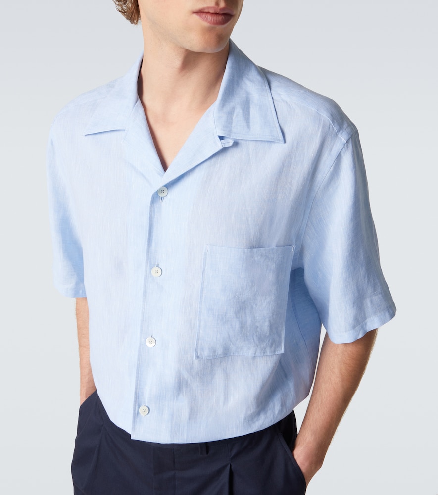  Zegna Zegna Linen Bowling Shirt 