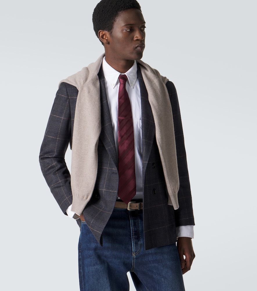  Brunello Cucinelli Brunello Cucinelli Striped Silk Tie 