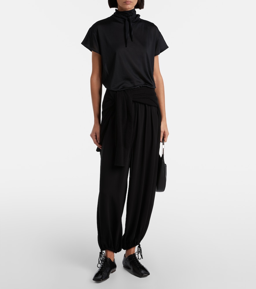 Lemaire Scarf-detail jersey top
