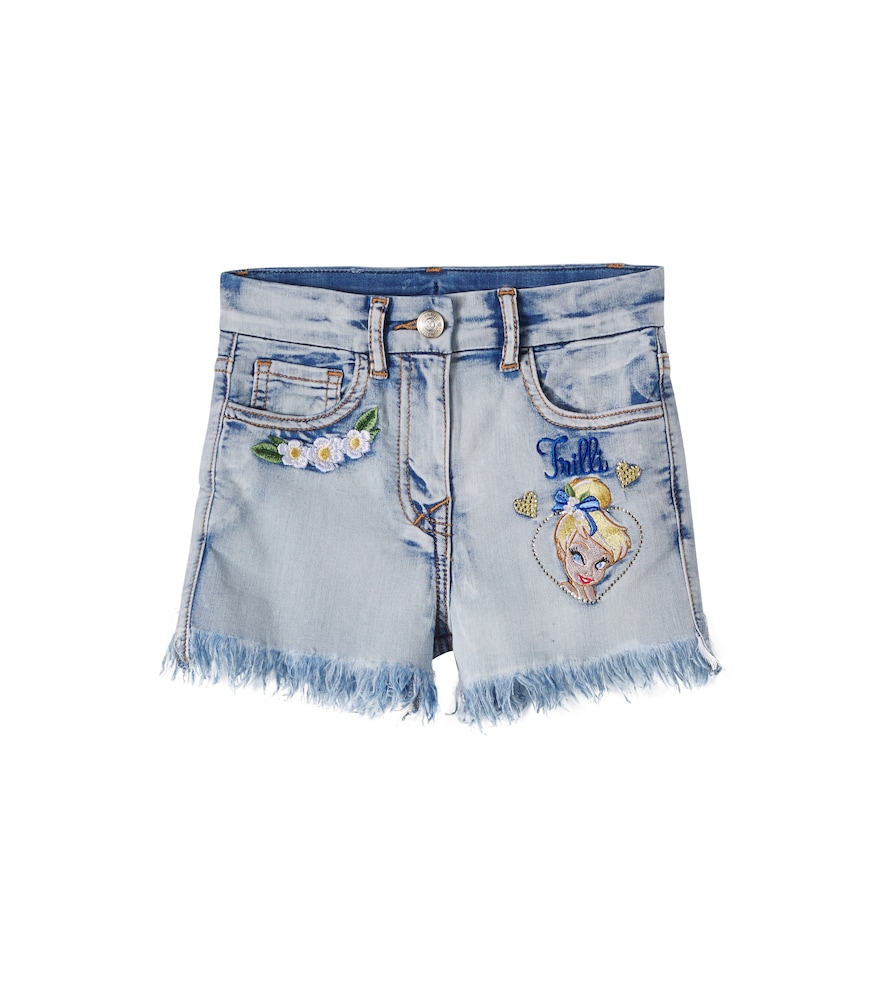 Monnalisa x Disney embroidered denim shorts