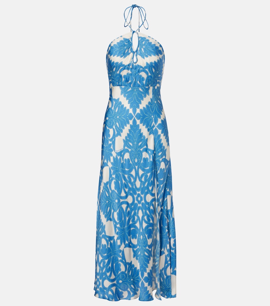 Poupette St Barth Stella printed satin maxi dress