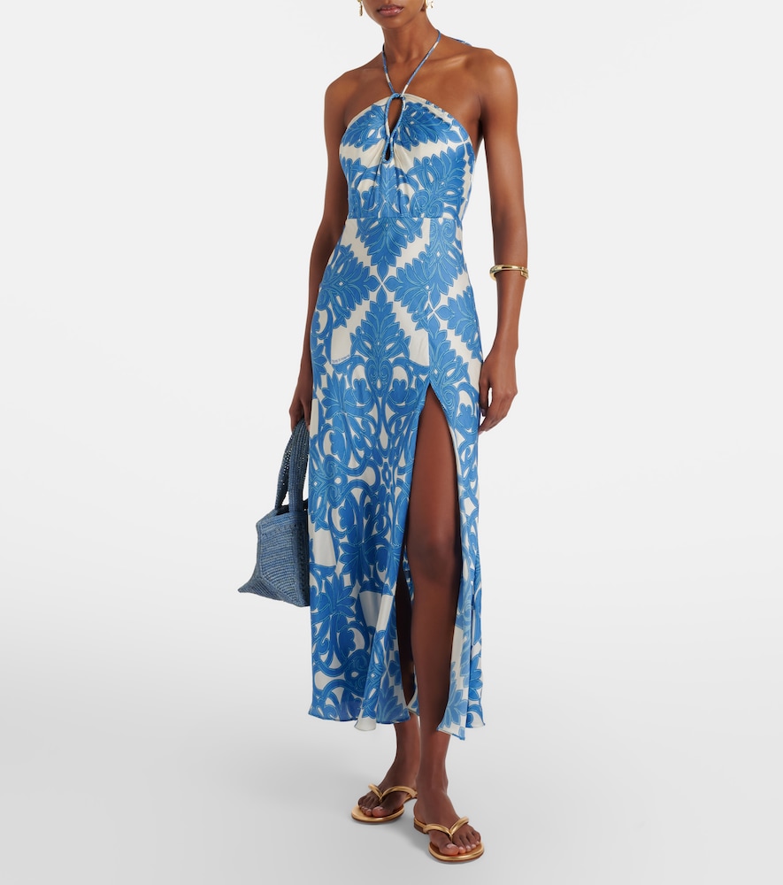 Poupette St Barth Stella printed satin maxi dress